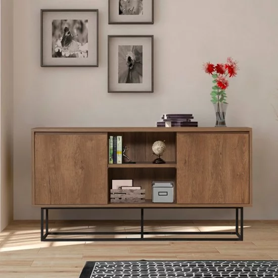 Μπουφές Amedeo  χρώμα καρυδί 140x36x72εκ.