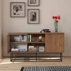 Μπουφές Amedeo  χρώμα καρυδί 140x36x72εκ.