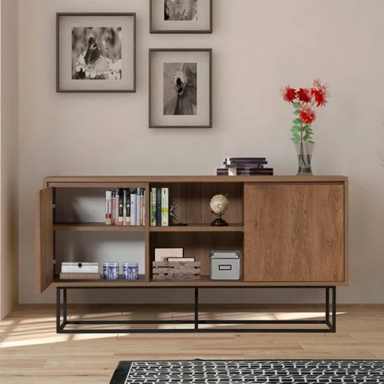 Μπουφές Amedeo  χρώμα καρυδί 140x36x72εκ.