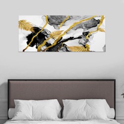 Πίνακας σε καμβά "Abstract Golden Dream"  ψηφιακής εκτύπωσης 120x50x3εκ.