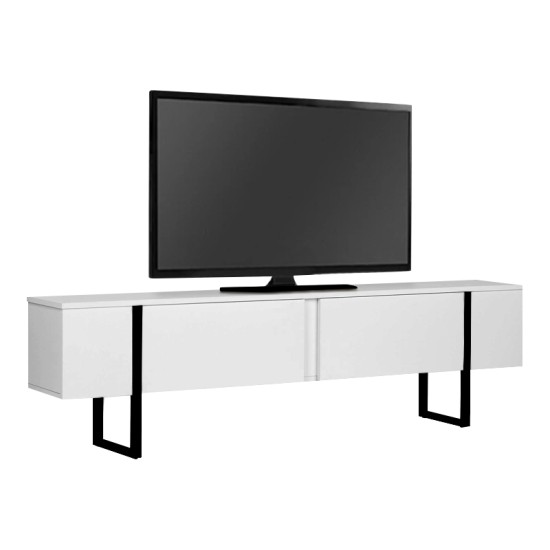 Έπιπλο τηλεόρασης Luxe  χρώμα λευκό - μαύρο 180x30x50εκ.