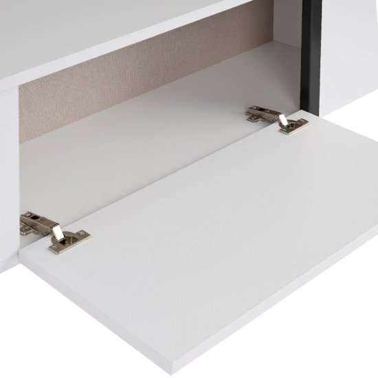 Έπιπλο τηλεόρασης Luxe  χρώμα λευκό - μαύρο 180x30x50εκ.