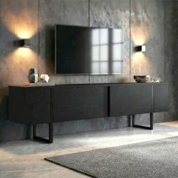 Έπιπλο τηλεόρασης Luxe  χρώμα black wood 180x30x50εκ.