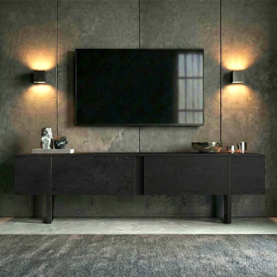 Έπιπλο τηλεόρασης Luxe  χρώμα black wood 180x30x50εκ.