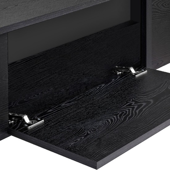 Έπιπλο τηλεόρασης Luxe  χρώμα black wood 180x30x50εκ.