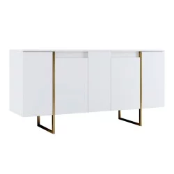 Μπουφές Luxe  χρώμα λευκό - χρυσό 160x35x80εκ.