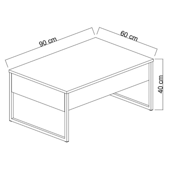 Τραπεζάκι σαλονιού Luxe  χρώμα travertine - χρυσό 90x60x40εκ.