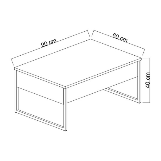 Τραπεζάκι σαλονιού Luxe  χρώμα ανθρακί - χρυσό 90x60x40εκ.