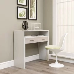 Κονσόλα - Γραφείο εργασίας Nena  χρώμα λευκό 99x36/58x88εκ.