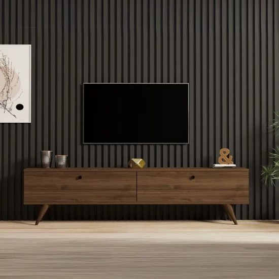 Έπιπλο τηλεόρασης Paris χρώμα καρυδί 160x25x35εκ. Έπιπλο τηλεόρασης Paris χρώμα καρυδί 160x25x35εκ.