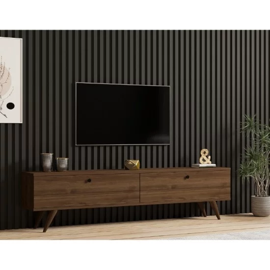 Έπιπλο τηλεόρασης Paris χρώμα καρυδί 160x25x35εκ. Έπιπλο τηλεόρασης Paris χρώμα καρυδί 160x25x35εκ.