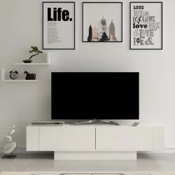 Έπιπλο τηλεόρασης Matera  χρώμα λευκό 150x31,5x41,6εκ.