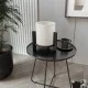 Φωτιστικό επιτραπέζιο Pine  E27 Mdf - ύφασμα Pvc χρώμα μαύρο - κρεμ Ø20x20εκ.