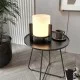 Φωτιστικό επιτραπέζιο Pine  E27 Mdf - ύφασμα Pvc χρώμα μαύρο - κρεμ Ø20x20εκ.