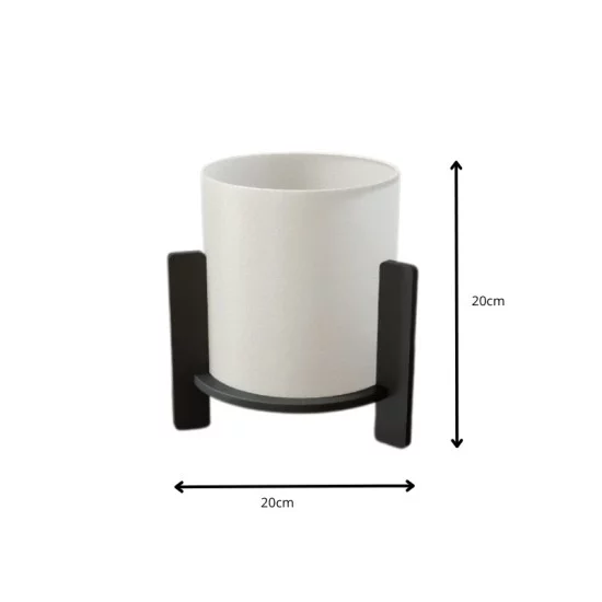 Φωτιστικό επιτραπέζιο Pine  E27 Mdf - ύφασμα Pvc χρώμα μαύρο - κρεμ Ø20x20εκ.