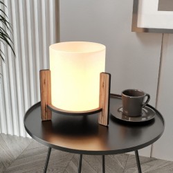 Φωτιστικό επιτραπέζιο Pine  E27 Mdf - ύφασμα Pvc χρώμα καρυδί - κρεμ Ø20x20εκ. Φωτιστικό επιτραπέζιο Pine  E27 Mdf - ύφασμα Pvc χρώμα καρυδί - κρεμ Ø20x20εκ.