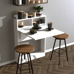 Τραπέζι επιτοίχιο πτυσσόμενο Bracke  χρώμα λευκό 70x15x96εκ. Τραπέζι επιτοίχιο πτυσσόμενο Bracke  χρώμα λευκό 70x15x96εκ.