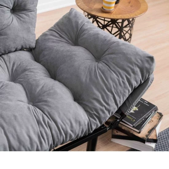 Καναπές - κρεβάτι Nitta  διθέσιος υφασμάτινος χρώμα γκρι 155x70x85εκ.