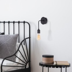 Απλίκα τοίχου Aden  E27 μεταλλική χρώμα μαύρο 6x12x27εκ. Απλίκα τοίχου Aden  E27 μεταλλική χρώμα μαύρο 6x12x27εκ.