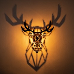 Απλίκα τοίχου Deer  E27 MDF χρώμα μαύρο 55x12x55εκ. Απλίκα τοίχου Deer  E27 MDF χρώμα μαύρο 55x12x55εκ.
