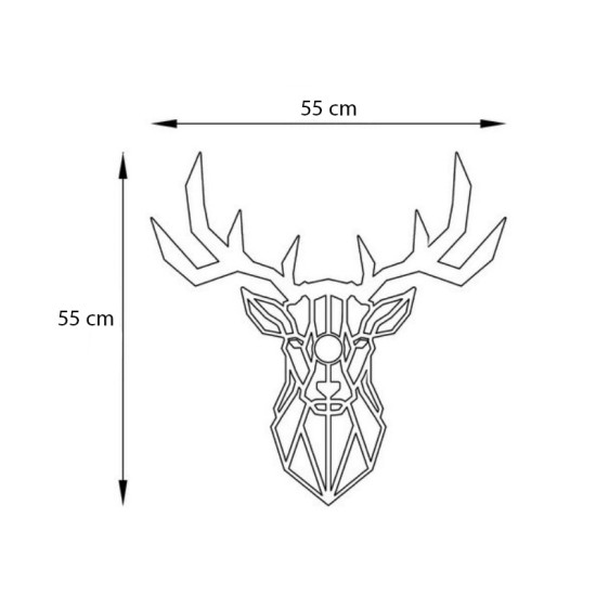 Απλίκα τοίχου Deer  E27 μεταλλική χρώμα μαύρο 55x12x55εκ.