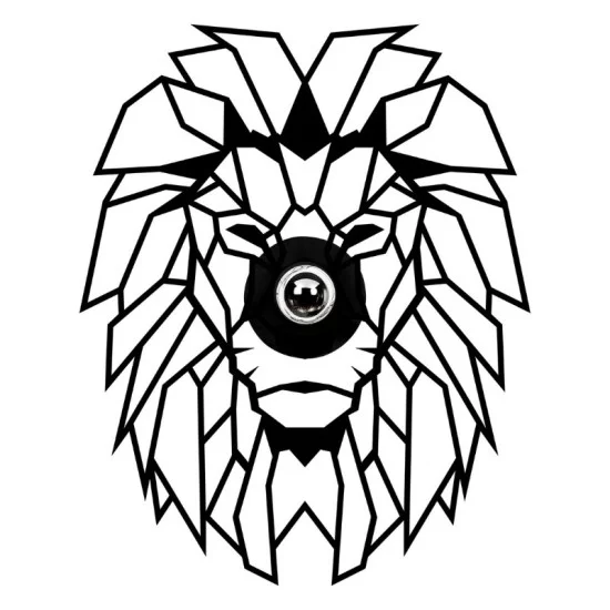 Απλίκα τοίχου Lion  E27 MDF χρώμα μαύρο 39x12x49εκ.