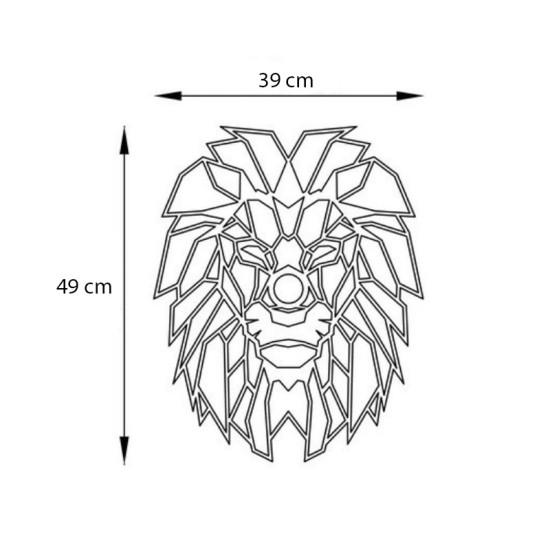 Απλίκα τοίχου Lion  E27 μεταλλική χρώμα μαύρο 39x12x49εκ.