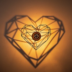 Απλίκα τοίχου Heart  E27 MDF χρώμα μαύρο 47x12x40εκ. Απλίκα τοίχου Heart  E27 MDF χρώμα μαύρο 47x12x40εκ.