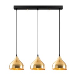 Φωτιστικό οροφής Fida  E27 μεταλλικό τρίφωτο χρώμα χρυσό 68x18x114εκ. Φωτιστικό οροφής Fida  E27 μεταλλικό τρίφωτο χρώμα χρυσό 68x18x114εκ.