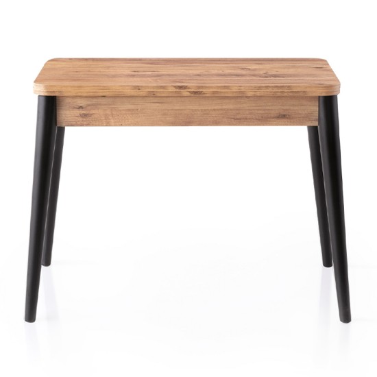 Τραπέζι Dolunay  επεκτεινόμενο χρώμα atlantic pine - μαύρο 100x60(120x100)x79,5εκ.