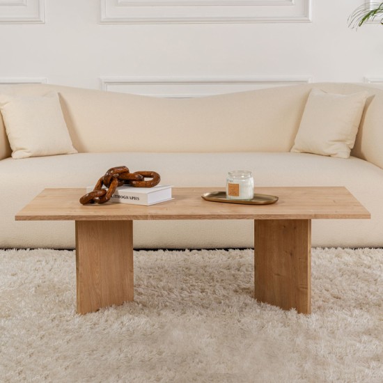 Τραπεζάκι σαλονιού Sabin  χρώμα sapphire oak 119x60x40εκ.