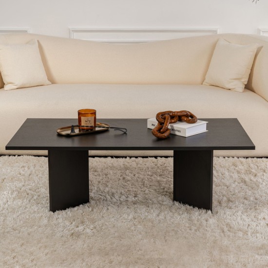Τραπεζάκι σαλονιού Sabin  χρώμα μαύρο 119x60x40εκ.