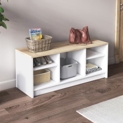 Παπουτσοθήκη London  χρώμα λευκό - sapphire oak 100x35x40εκ. Παπουτσοθήκη London  χρώμα λευκό - sapphire oak 100x35x40εκ.