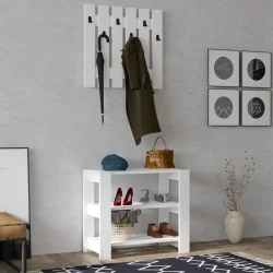 Έπιπλο εισόδου Friends  χρώμα λευκό 69,8x33,6x60εκ.