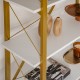 Βιβλιοθήκη Elysian χρώμα λευκό - χρυσό 90x33,5x180εκ. Βιβλιοθήκη Elysian χρώμα λευκό - χρυσό 90x33,5x180εκ.