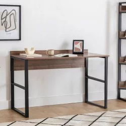 Γραφείο εργασίας Rana  χρώμα καρυδί - μαύρο 120x60x78,8εκ.