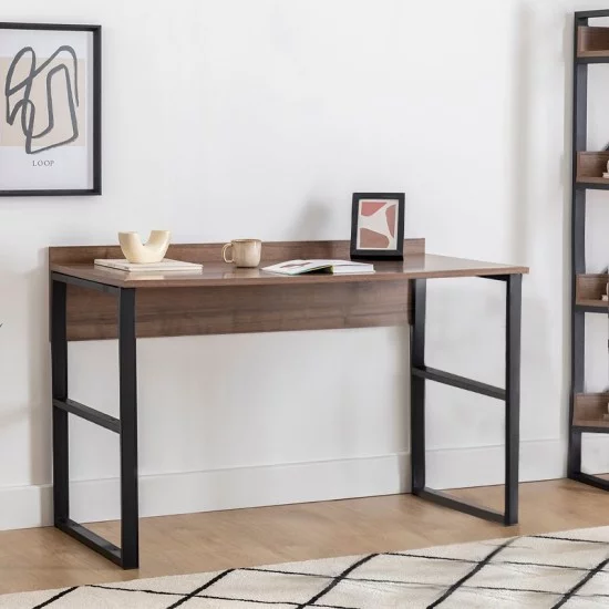 Γραφείο εργασίας Rana  χρώμα καρυδί - μαύρο 120x60x78,8εκ.