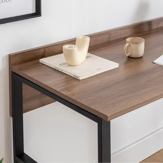 Γραφείο εργασίας Rana  χρώμα καρυδί - μαύρο 120x60x78,8εκ.