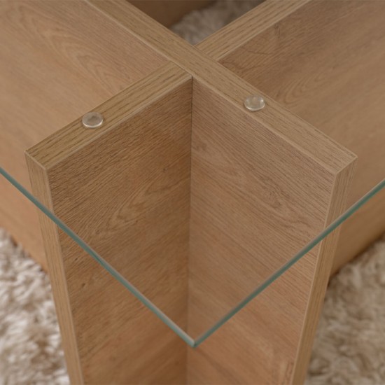 Τραπεζάκι σαλονιού Vetrino γυάλινο χρώμα honey oak 105x65x40εκ. Τραπεζάκι σαλονιού Vetrino γυάλινο χρώμα honey oak 105x65x40εκ.