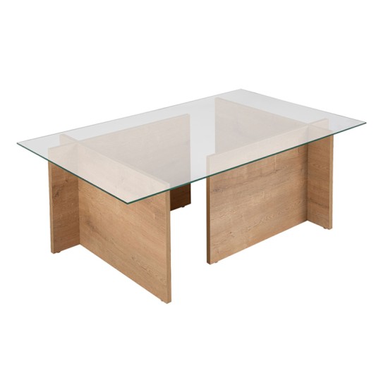 Τραπεζάκι σαλονιού Vetrino γυάλινο χρώμα honey oak 105x65x40εκ. Τραπεζάκι σαλονιού Vetrino γυάλινο χρώμα honey oak 105x65x40εκ.