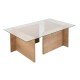 Τραπεζάκι σαλονιού Vetrino γυάλινο χρώμα honey oak 105x65x40εκ. Τραπεζάκι σαλονιού Vetrino γυάλινο χρώμα honey oak 105x65x40εκ.