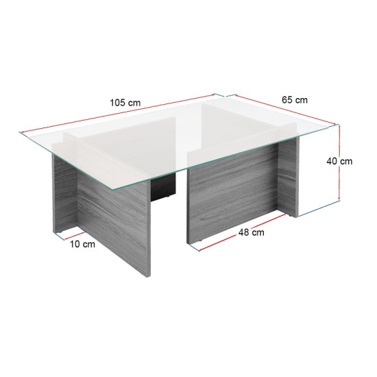 Τραπεζάκι σαλονιού Vetrino γυάλινο χρώμα honey oak 105x65x40εκ. Τραπεζάκι σαλονιού Vetrino γυάλινο χρώμα honey oak 105x65x40εκ.