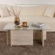 Τραπεζάκι σαλονιού Vetrino  γυάλινο χρώμα travertine 105x65x40εκ.