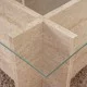 Τραπεζάκι σαλονιού Vetrino  γυάλινο χρώμα travertine 105x65x40εκ.