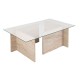 Τραπεζάκι σαλονιού Vetrino γυάλινο χρώμα travertine 105x65x40εκ. Τραπεζάκι σαλονιού Vetrino γυάλινο χρώμα travertine 105x65x40εκ.