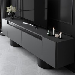 Έπιπλο τηλεόρασης Haven  χρώμα ανθρακί 180x30x50εκ.