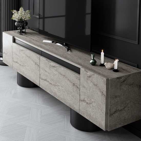 Έπιπλο τηλεόρασης Haven  χρώμα travertine 180x30x50εκ.