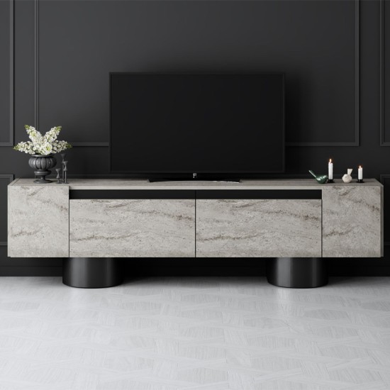 Έπιπλο τηλεόρασης Haven  χρώμα travertine 180x30x50εκ.