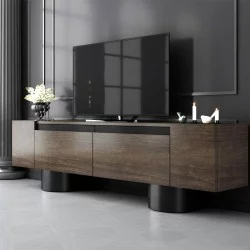 Έπιπλο τηλεόρασης Haven  χρώμα καρυδί 180x30x50εκ.