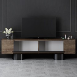Έπιπλο τηλεόρασης Haven  χρώμα καρυδί 180x30x50εκ.